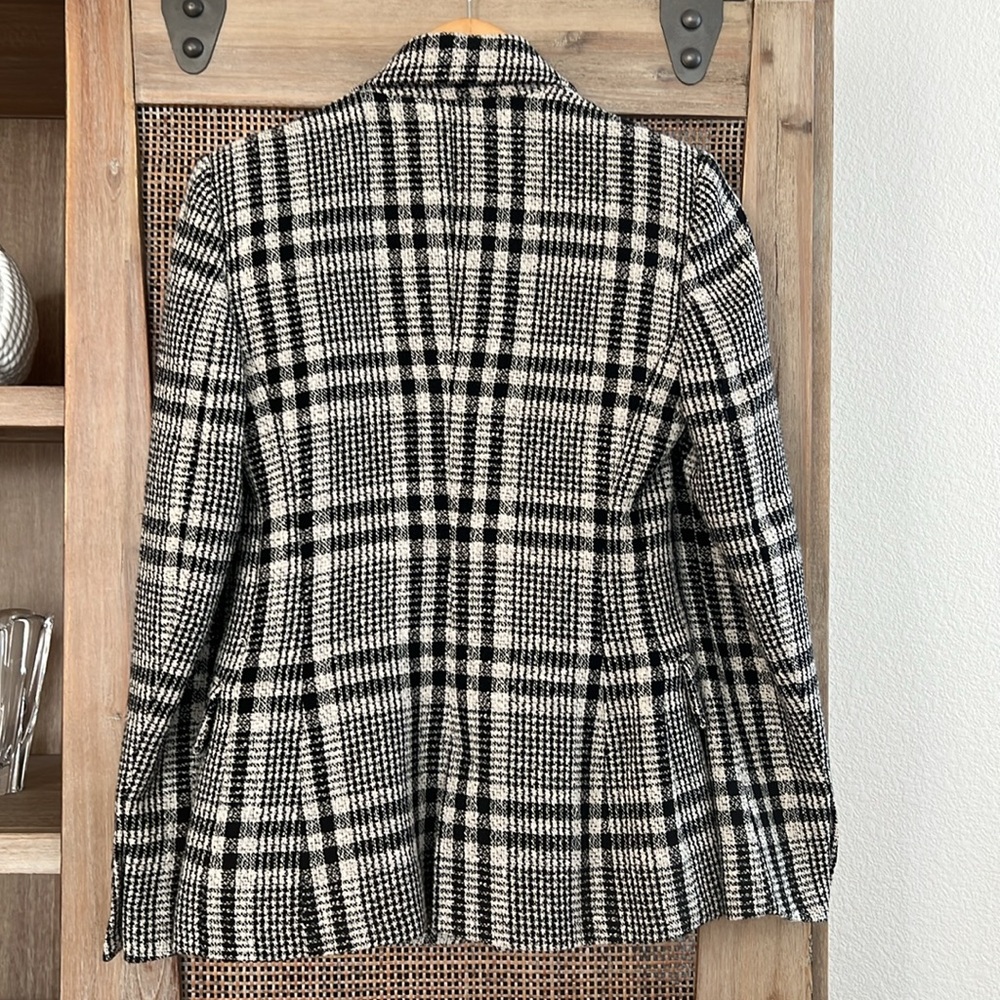 NWOT ZARA Plaid Double Breasted Textured Blazer size XS - Picture 5 of 9